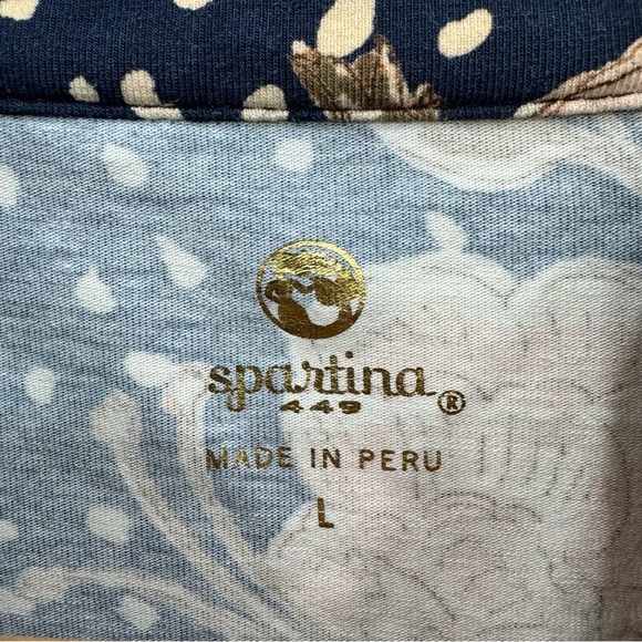 Spartina Nora Half-Zip Dress 1859 Lighthouse Starry Floral Slate Size Lg Stretch - Picture 4 of 6